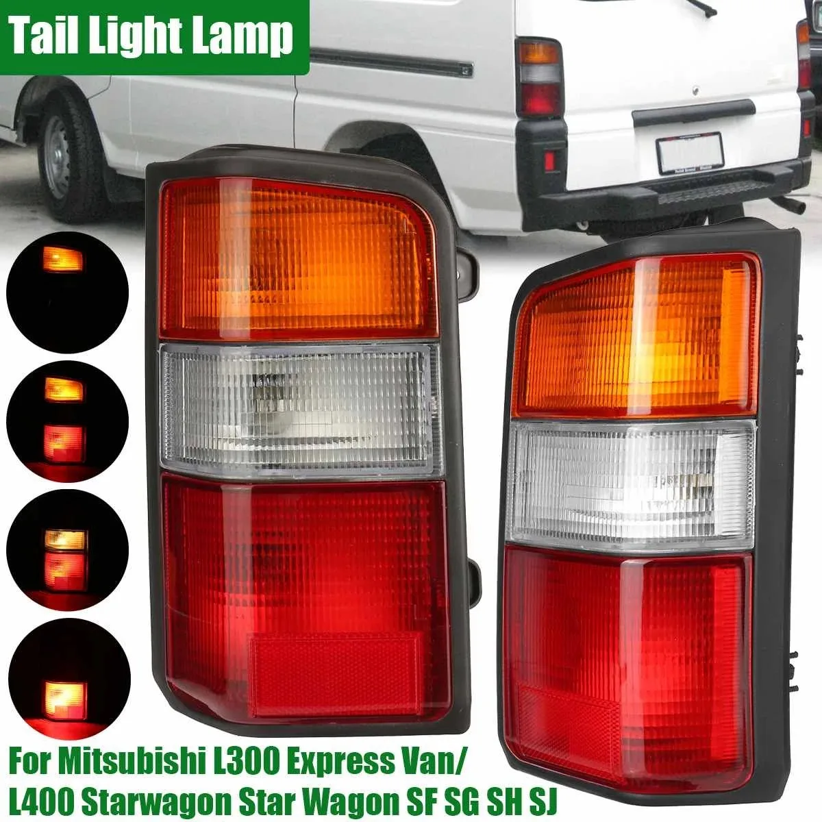 2X Tail Light Signal Lamp with Wire Blub for Mitsubishi L300 Express Van L400 Starwagon Star Wagon SF SG SH SJ