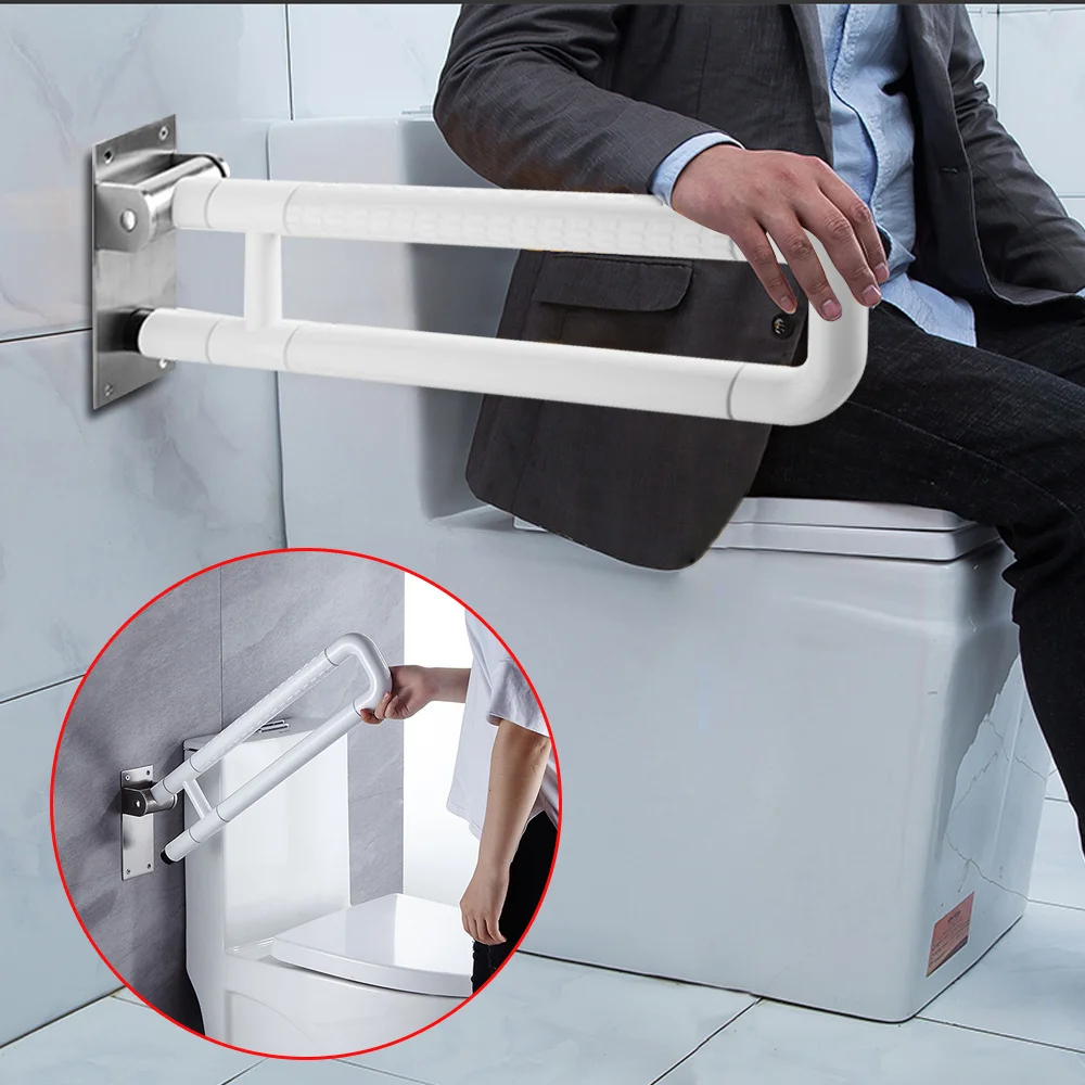 Foldable toilet handle, accessible toilet armrest, wall armrest, bathroom bracket, auxiliary toilet fixed handle safety frame