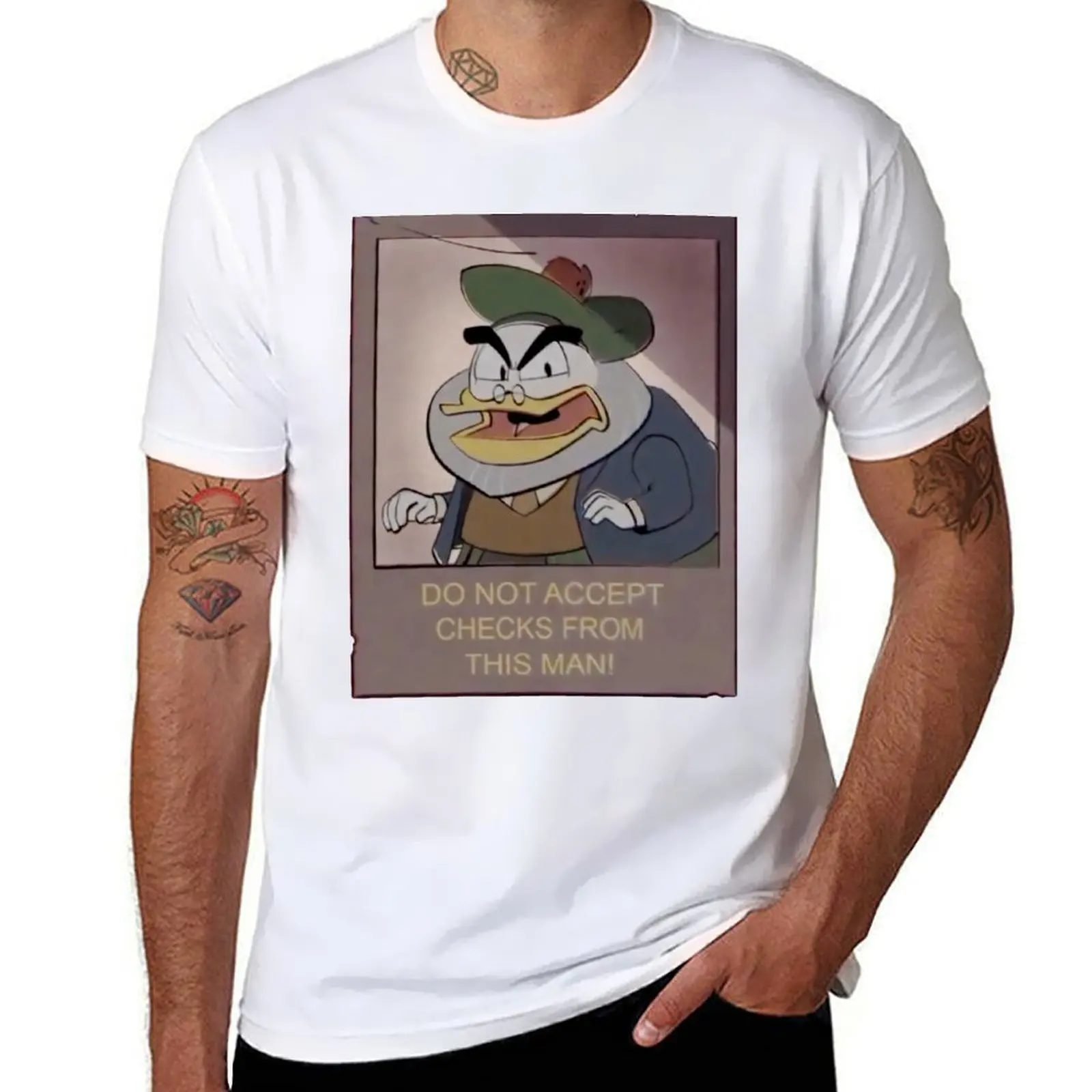 

Flintheart Glomgold: DO NOT ACCEPT CHECKS FROM THIS MAN T-Shirt t shirts designer man t shirts cotton T-Shirt