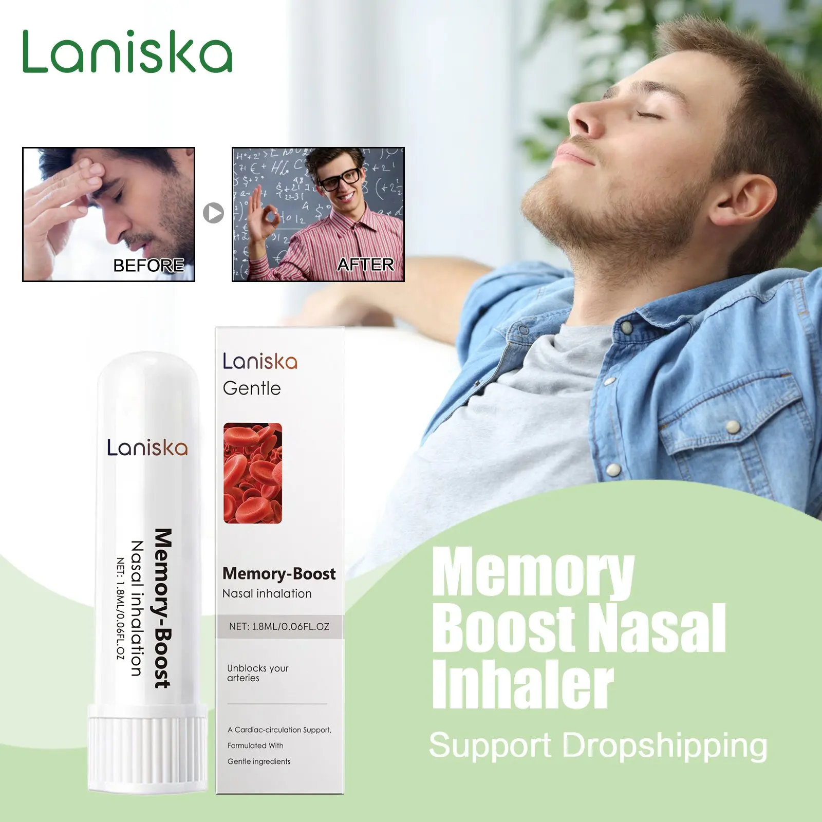 

Memory Enhancement Nasal Inhaler Treat Aging Forgetfulness Boost Concentration Prevent Alzheimer's Disease Dizziness Refreshing
