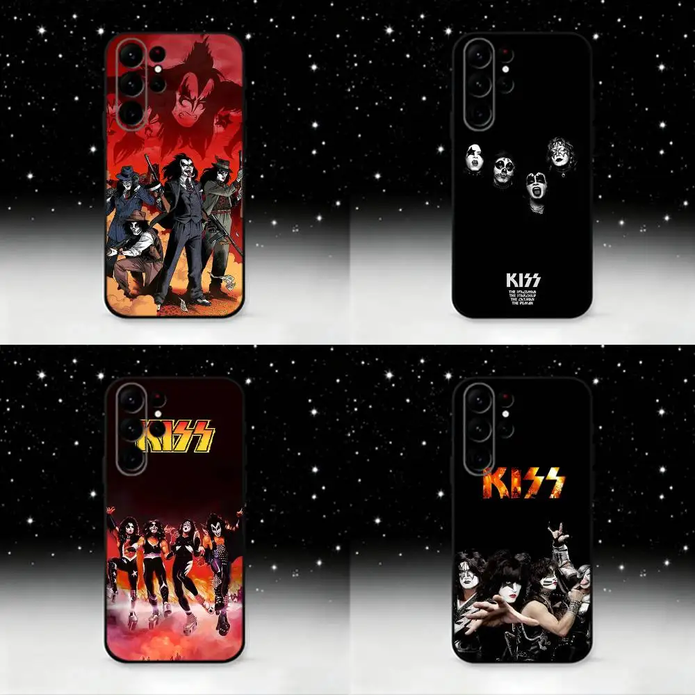

C-Classics K-Kiss Rock Band Phone Case For Samsung S25,S24 Ultra,S20,S30 plus,S22 plus,S23,S30 Ultra 5G Silicone Black Shell