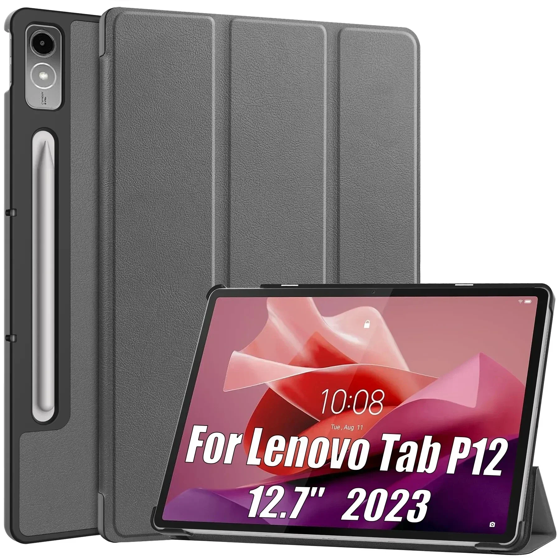 Nowość dla Lenovo Tab P12 Etui 12,7 cala 2023 Tri-Folding Stand Magnetic Smart Cover dla Lenovo Xiaoxin Pad Pro 12 7 12,7 Etui