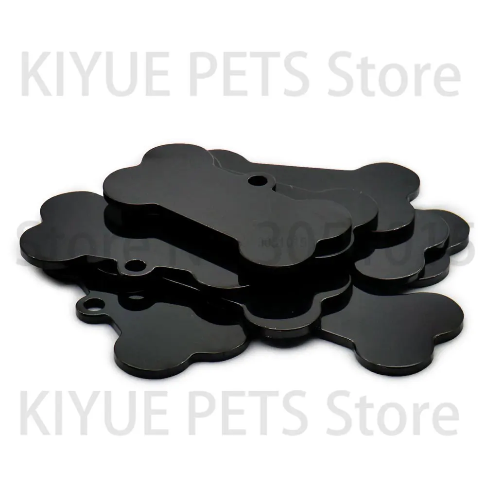 Wholesale 100pcs Bone Pet ID Tag Blank Engraved Stainless Steel Pet Supplies Cat Collar Accessory DIY Name Pendant Personalized