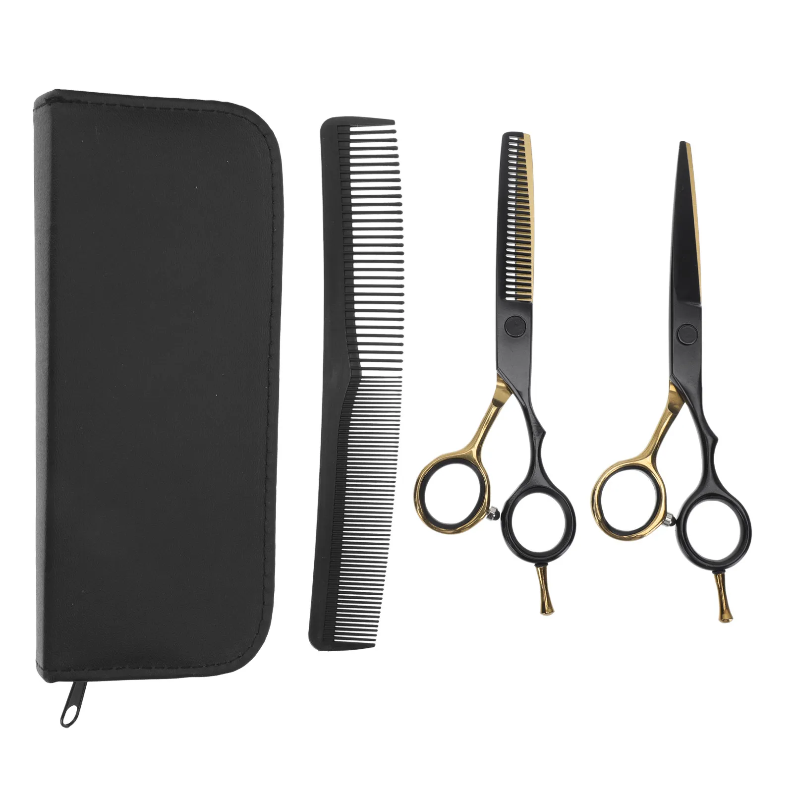 1Set Hairdressing Scissors Kit Stainless Steel Flat Hair Styling Scissors Professional Salon Haircut Supplies for Barber and