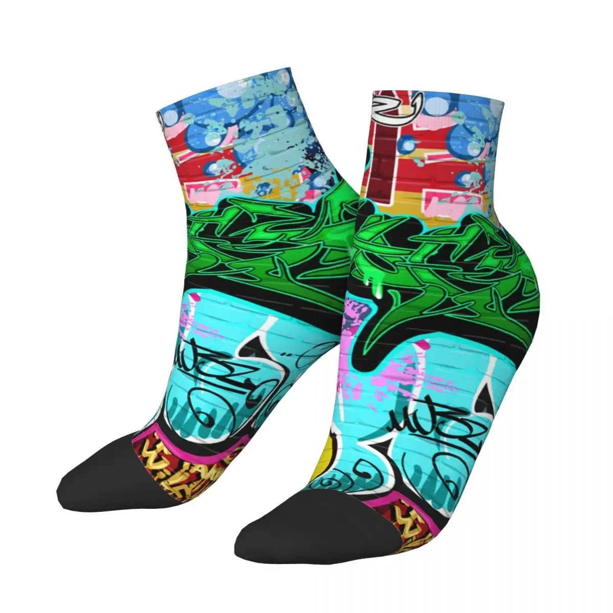 Funny Printed Graffiti Street Art Socks for Women Men Stretch Summer Autumn Winter Urban Pattern Crew 