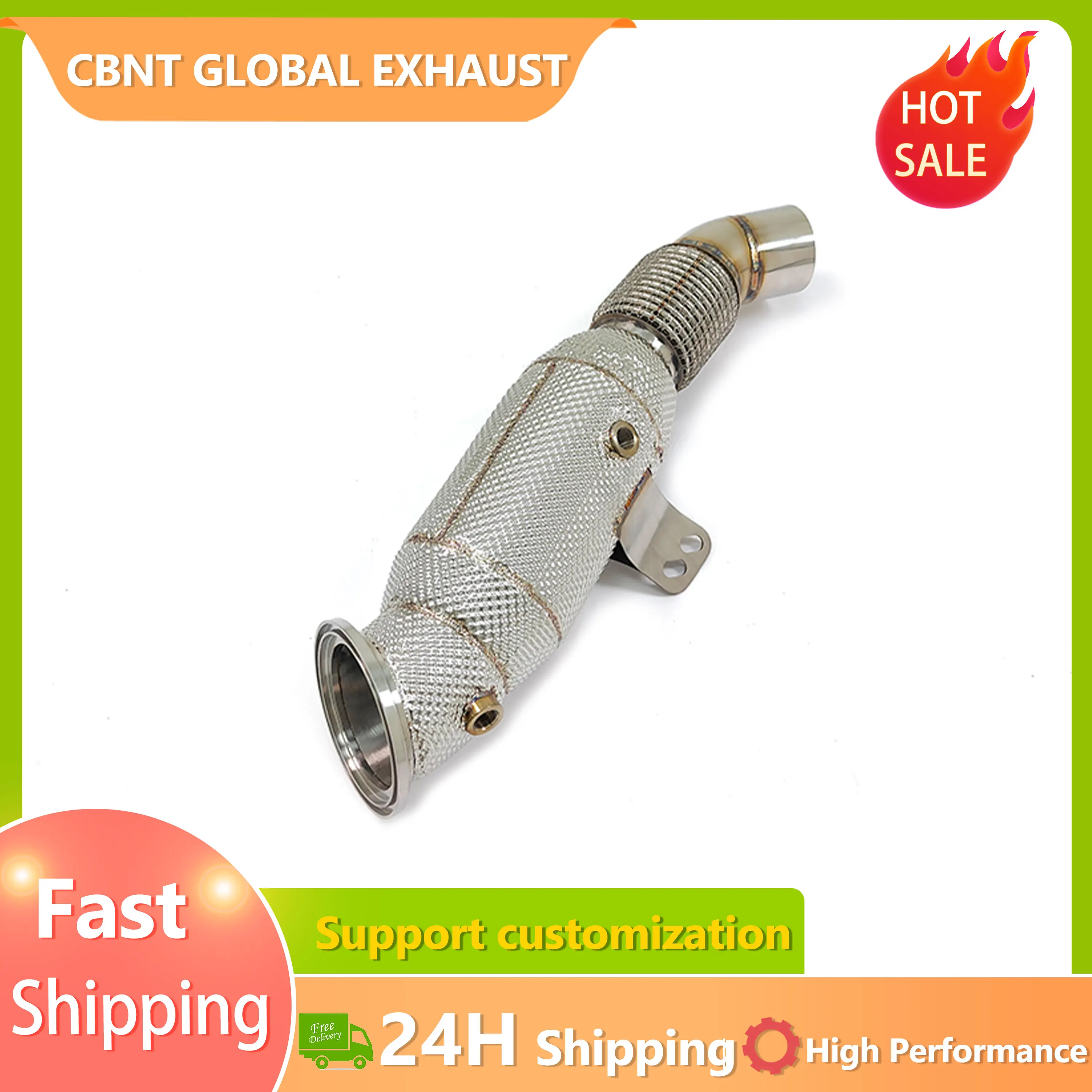 

CBNT for BMW G01 G02 M240i M340i M440i M540i M740i M840i X3 X4 Supra A90 B58 3.0T High Flow Downpipe with Catalytic Converter
