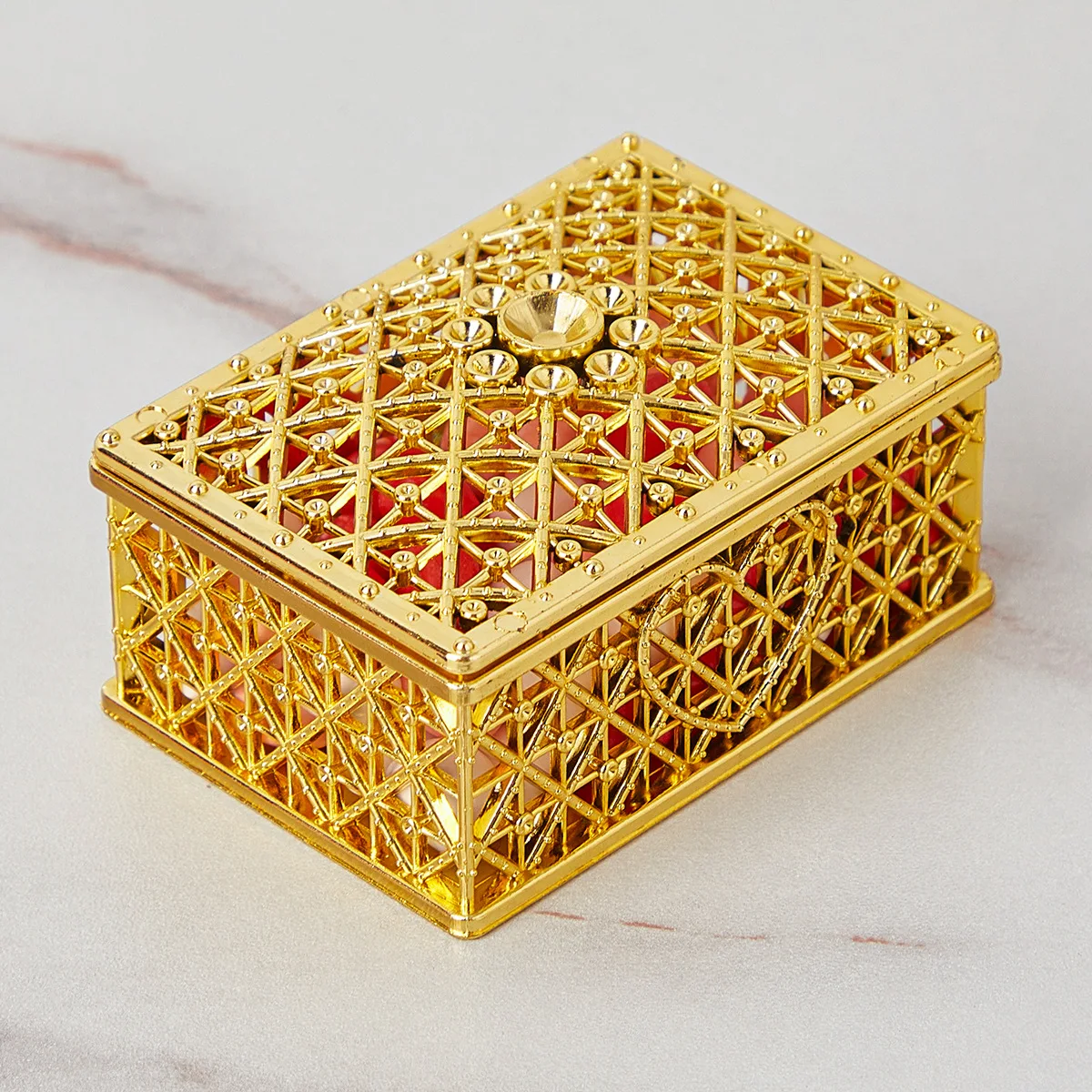 

12pcs/set Gold/Silver Box Party Wine Party Decorative Sugar Box Foreign Trade Hollow Flash Diamond Rectangular Happy Candy Box