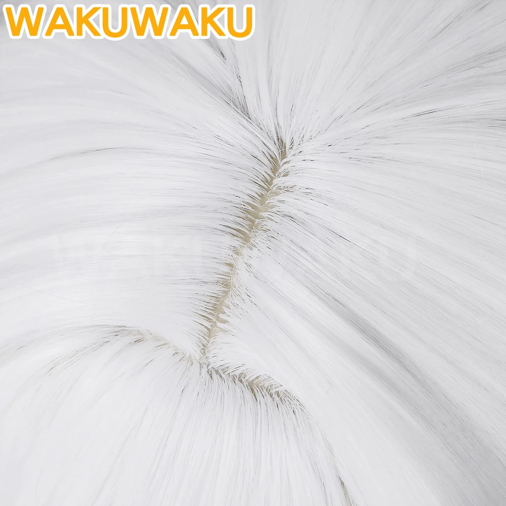 IN STOCK Hsin Cosplay Wig Game Wuthering Waves WakuWaku Women White Long Hair Hsin Fox Illumining Form Cosplay Wig view 5