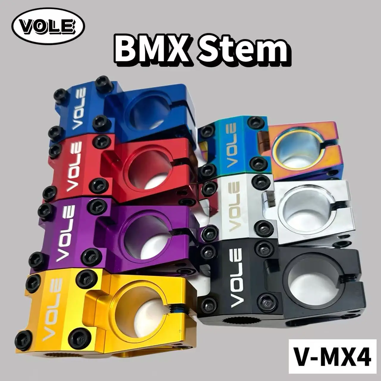 

VOLE BMX Stem V-MX4 CNC Lightweight Aluminum Alloy 22.2*28.6mm Bicycle Handlebar Stem For Street Freestyle Bike Bike Accessories