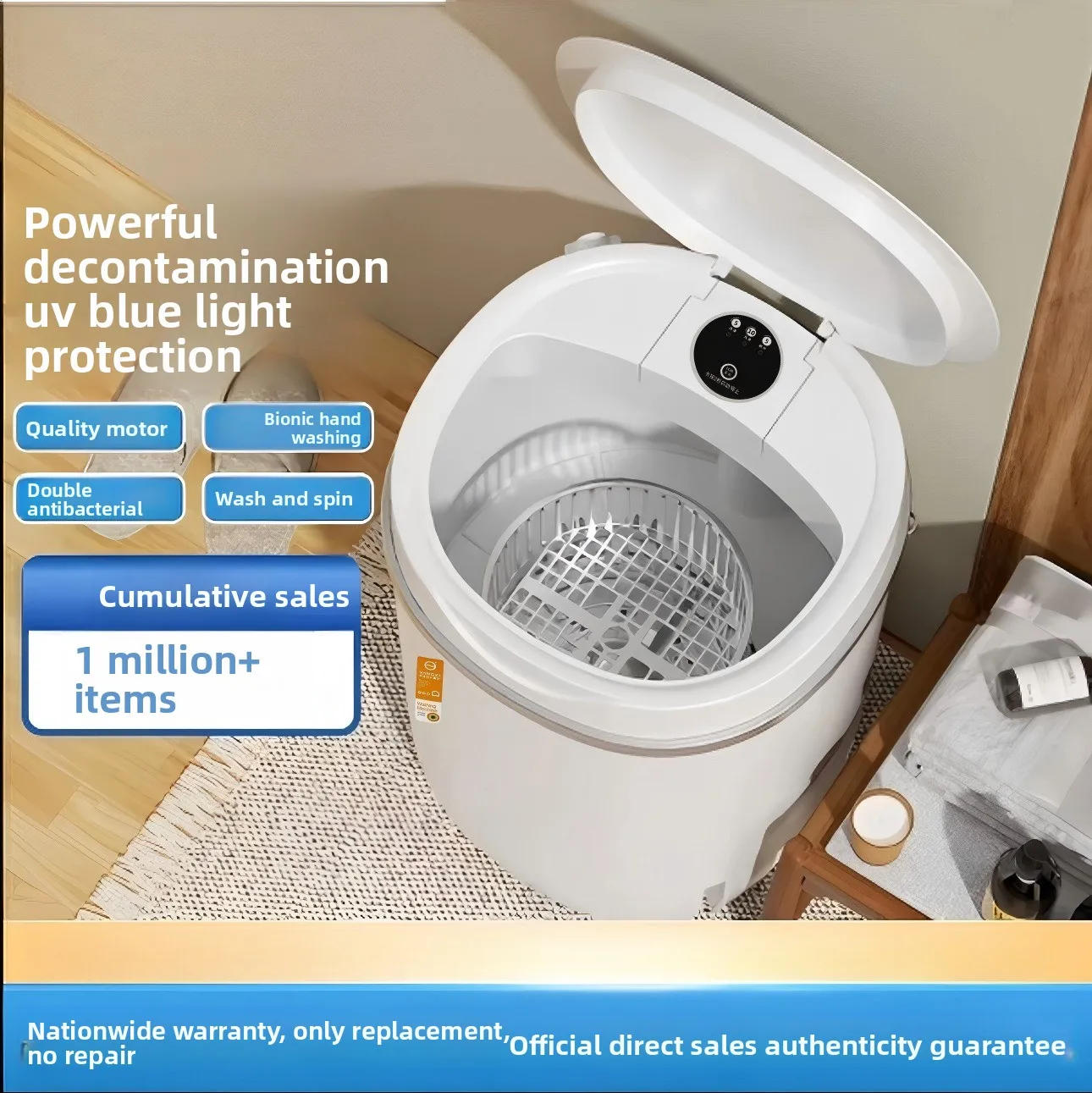 New Mini Small Washing Machine Household Automatic Underwear Cleaning Machine Dormitory Socks Sterilization Pulsator Drum
