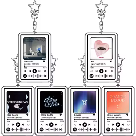 ENHYPEN Music Keychain Main Song Kpop Idea Bag Decorate Accessories Keyring Pop Songs No Doubt Pendant Girl Birthday Gift