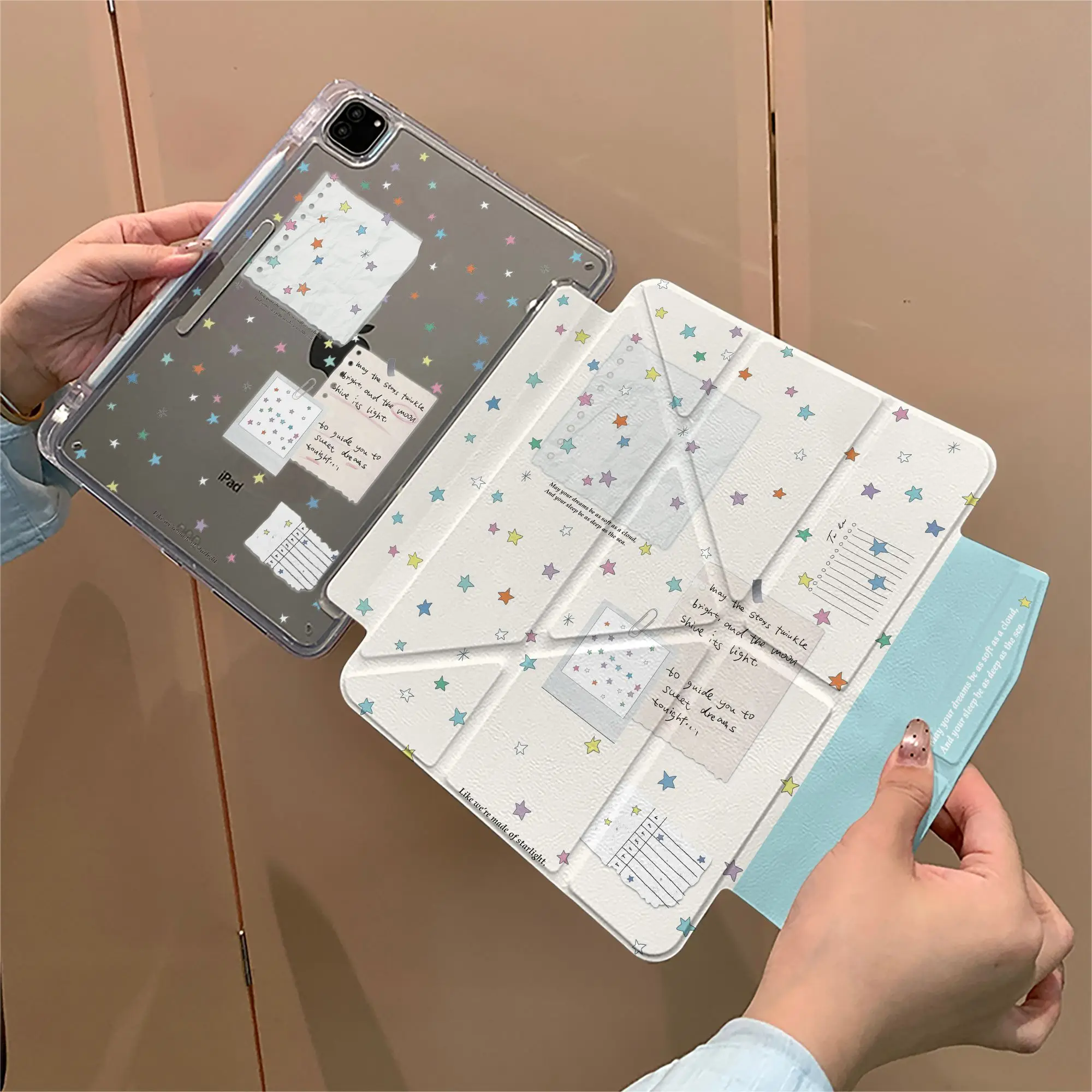 

Персонализированные наклейки с английскими буквами и звездами для iPad Pro Air M5 M4 M3 M2 2 1 11th A16 12.9" 10 9 8 5 Th Mini 7 6 8.3" Case