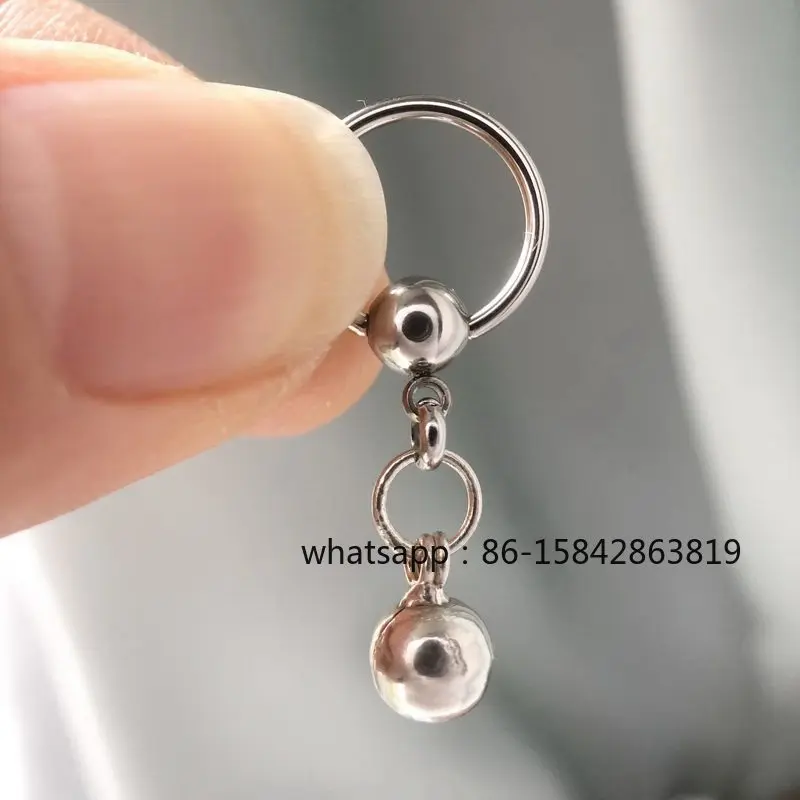 Silver Bell Transverse Perforated Vaginal Ring Lip  Jewelry Titanium Steel Nipple  Body  Female Male Puncture PA