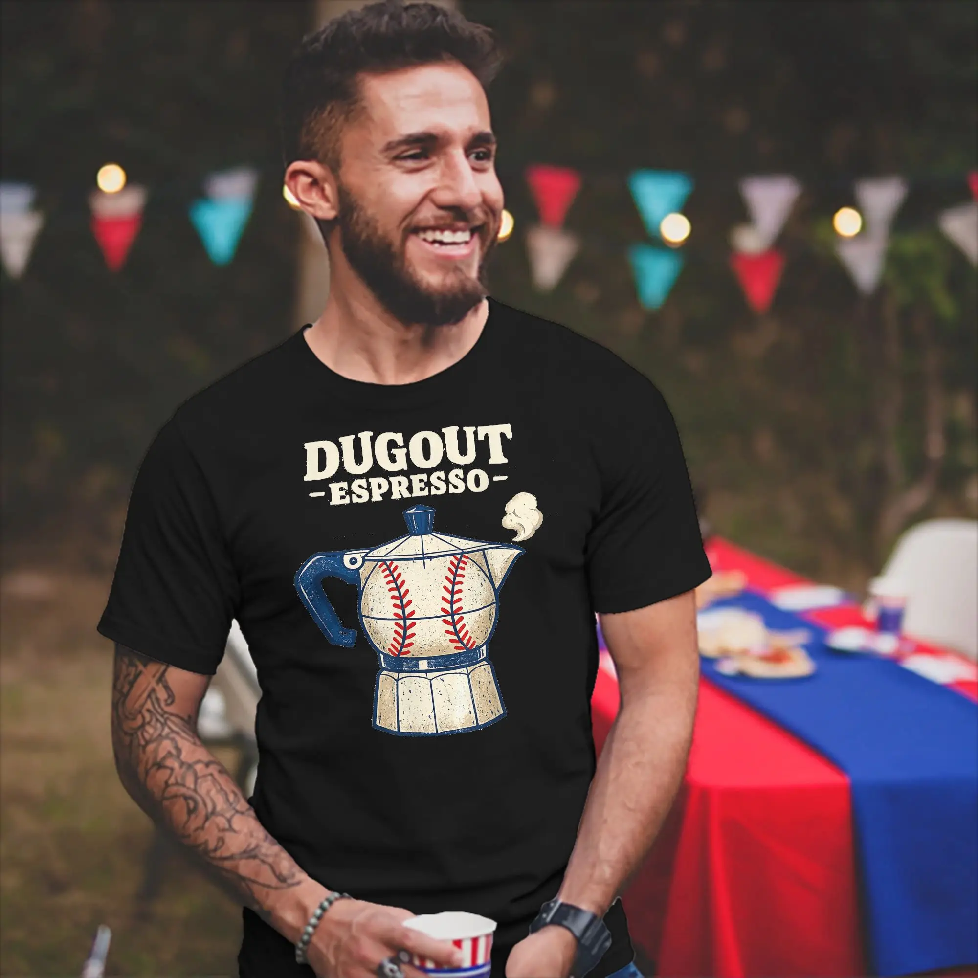 Dugout Espresso Coffee Lovers T Shirt For Men Women Cotton Tops Priting  Crewneck Short Sleeve