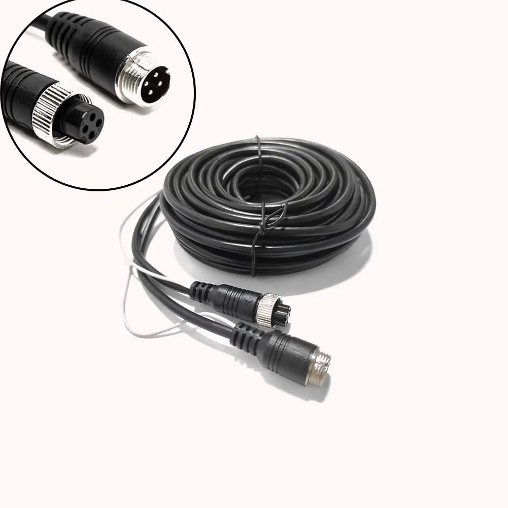 5M/10M/15M/20M/ 4 PIN Aviation Connector Cable Video＆ Extension Video Power Audio Cords for Truck/Trailer/Bus/Motorhome