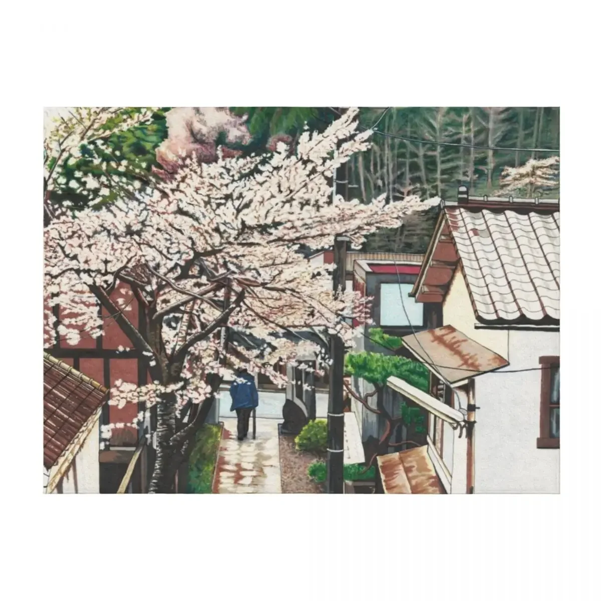 

Passing by Cherry Blossoms Throw Blanket Blankets For Sofas Multi-Purpose Beach Hairys Blankets