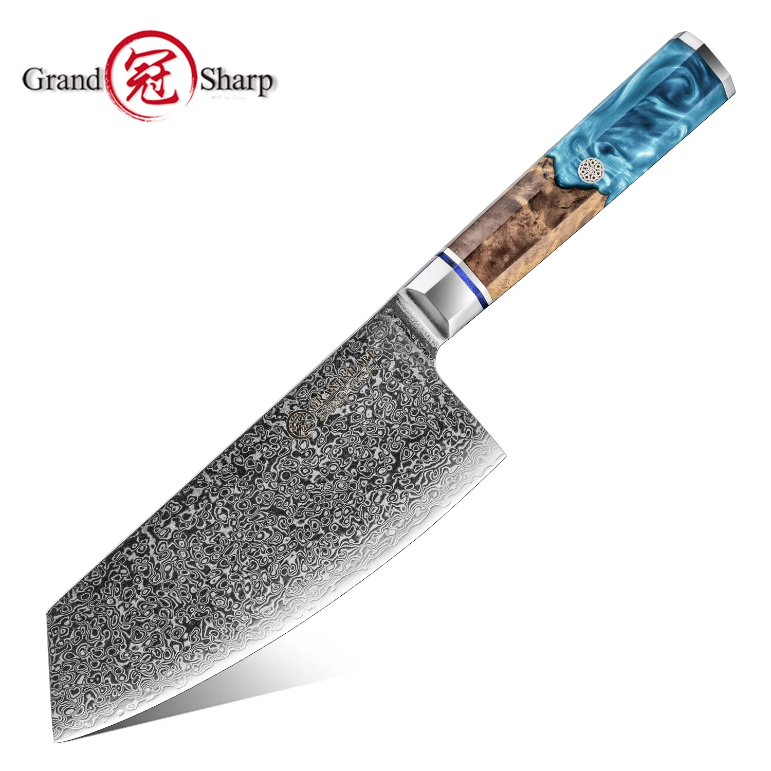 

6.7 Inch Cleaver Knife Damascus Steel Kitchen Gyuto Knife Japanese Butcher Knife Sushi Vegetables Cooking Tools GRANDSHARP