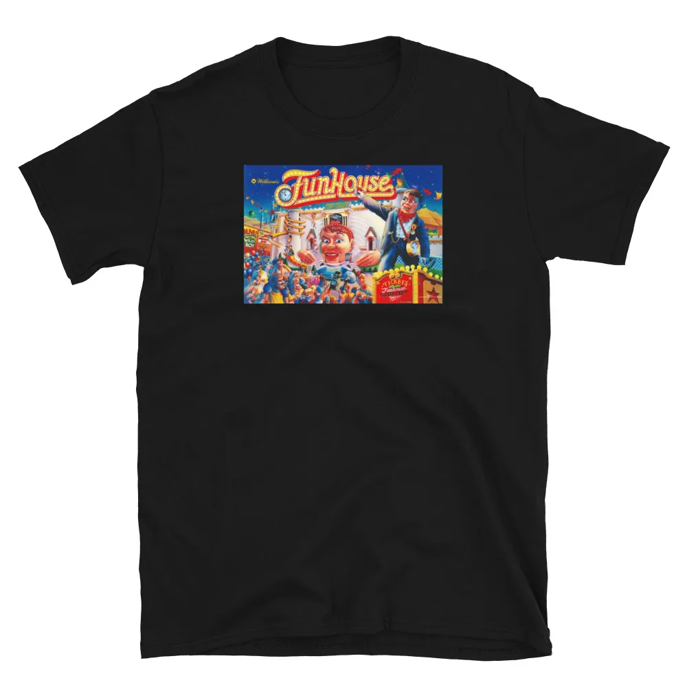 Williams Pinball Funhouse Fun Printed T-Shirt Cotton Tees Short Sleeve T Shirt O-Neck Clothing Summer