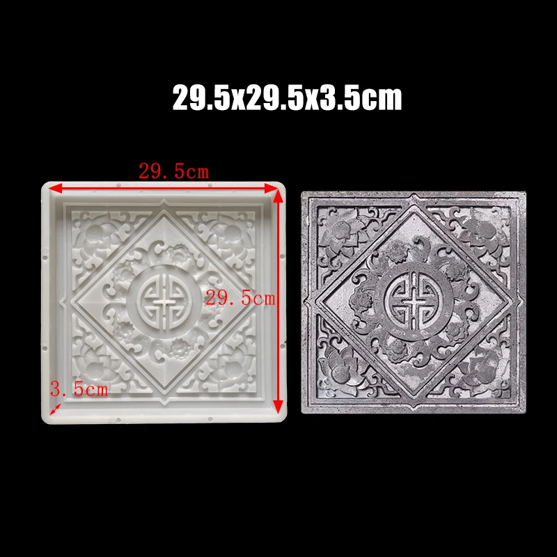 

2pcs Step Stone Cement Mold Square Courtyard Paving Brick Step Stone Ceramic Tile Garden Lawn Floor Cement Brick Bluestone Model