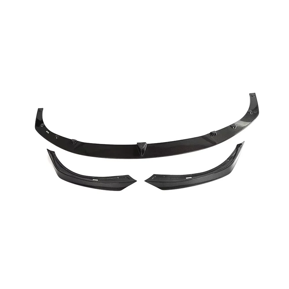 Product Customization Real Carbon Fiber Front Bumper Lip Spoiler Splitters forTesla Model S Plain 2021-2023 Carbon Black