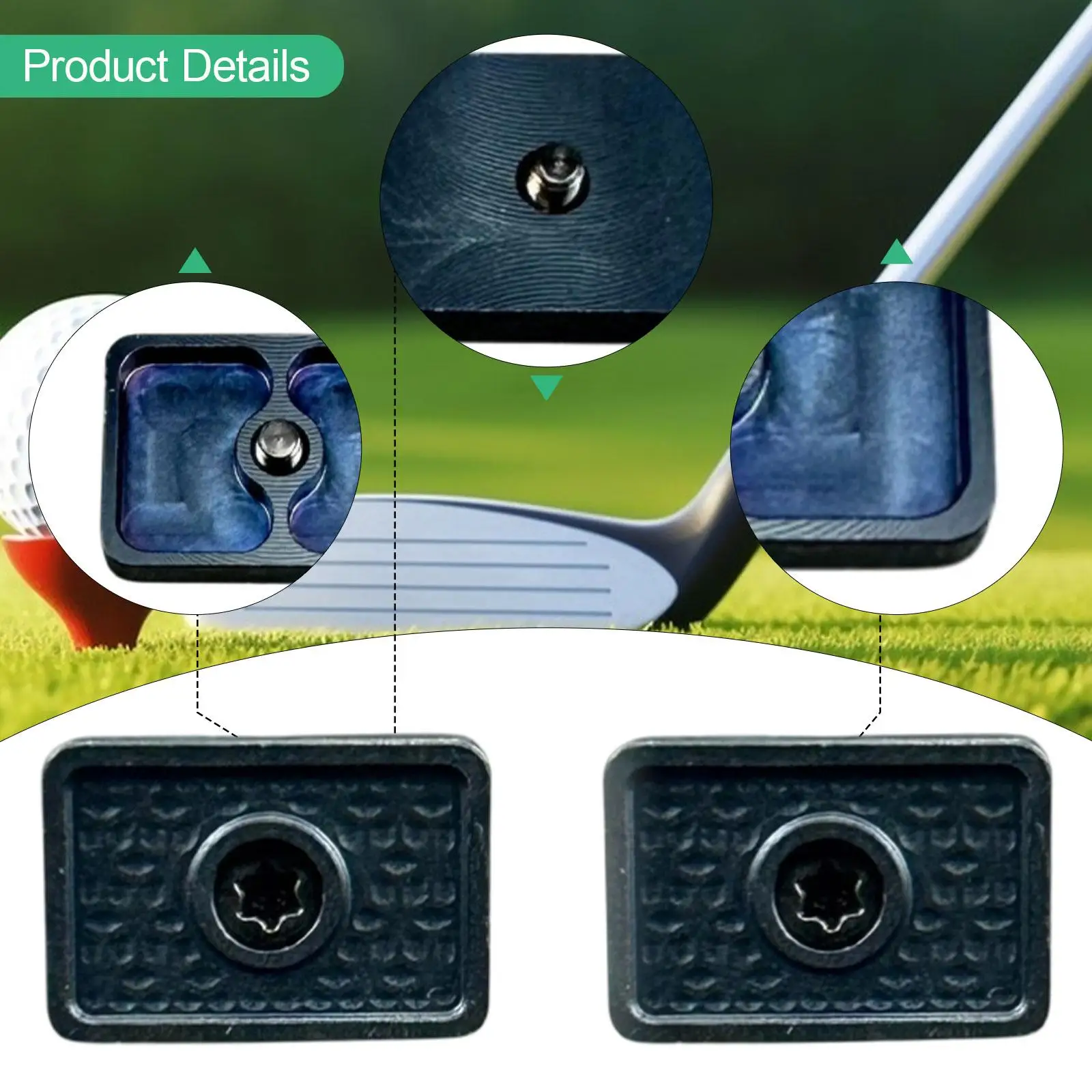 2 Pieces Golf Putter Weights Golfing Supplies Golfer Alloy Professional Sturdy Beginner Balanced Adjustments Enhance Balance
