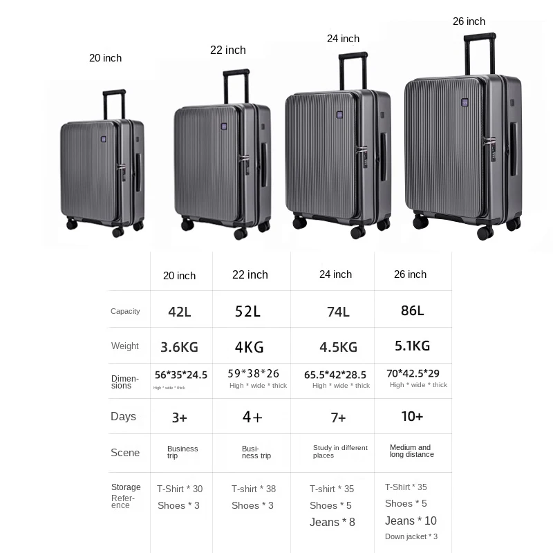 الراقية الأمتعة 20 بوصة الصعود صندوق سستة الموسعة الأسطوانة حقيبة سفر الألومنيوم الإطار 24 بوصة الأمتعة مع حامل هاتف #6