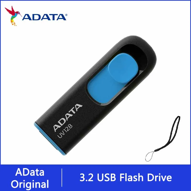 ADATA AUV128 محرك فلاش USB 3.2 3.0 نقل البيانات المفاتيح محرك فلاش ذاكرة بندريف 32 جيجابايت 64 جيجابايت 128 جيجابايت 256 جيجابايت كمبيوتر محمول