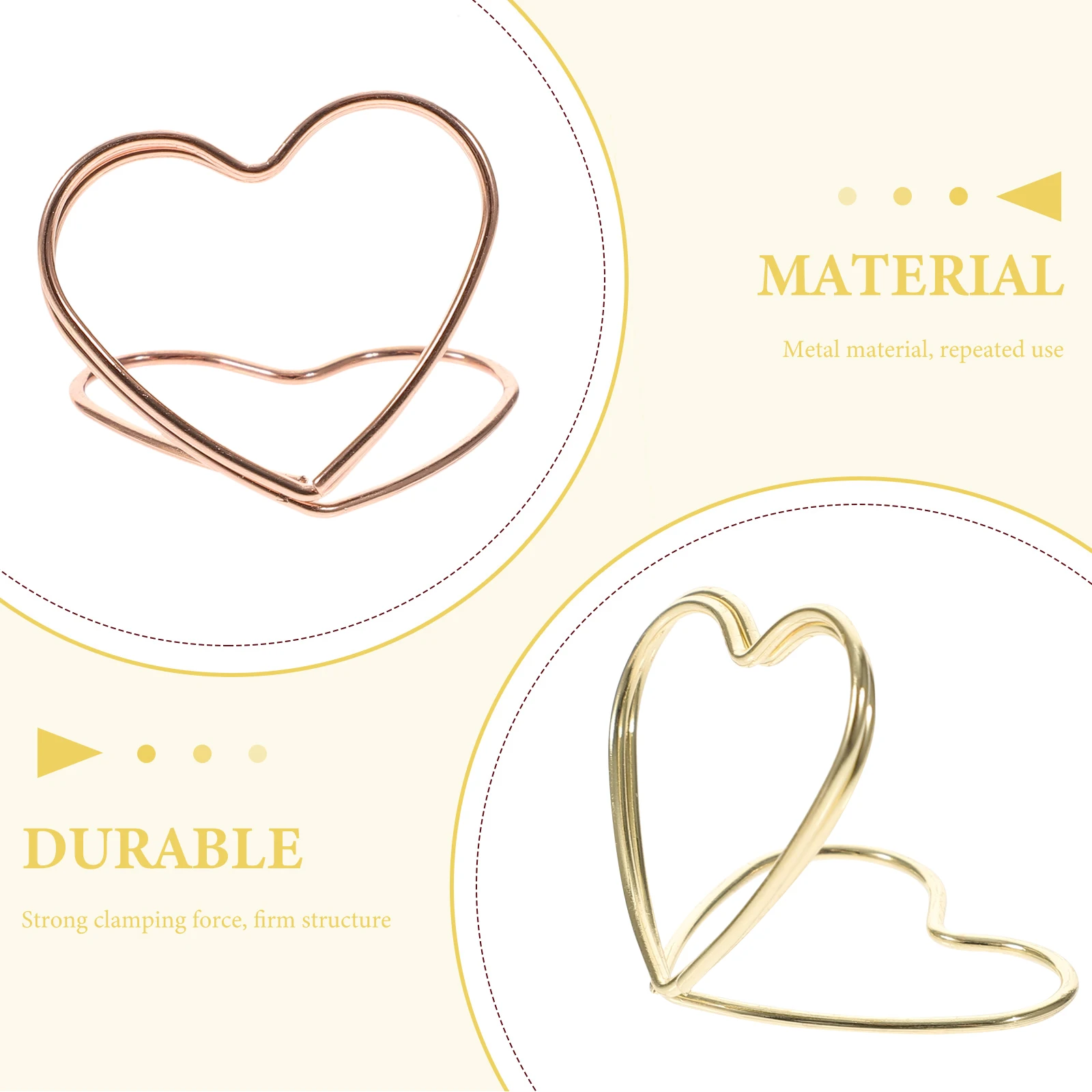 24pcs Heart Shaped Paper Clips Decorative Document File Clips Office Accessories Rose Gold Golden Practical Multi Use Office