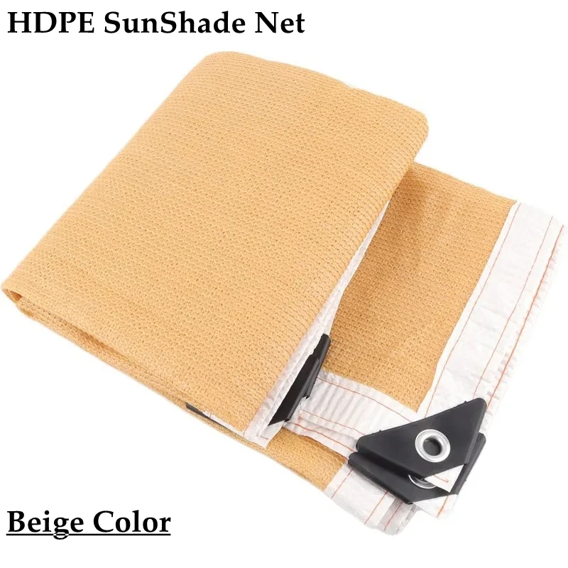 Customize Beige HDPE Anti-UV Sunshade Net Balcony Sunshade Sails Garden Succulent Plant Sun Shade Net Terrace Pool Cover Net