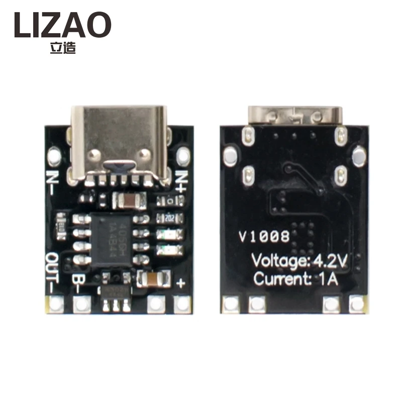 LIZAO Type-C USB Ultra-Small Lithium Battery Charging Board 1A 3.7V 4.2V Ternary Lithium Charger Module With Protection