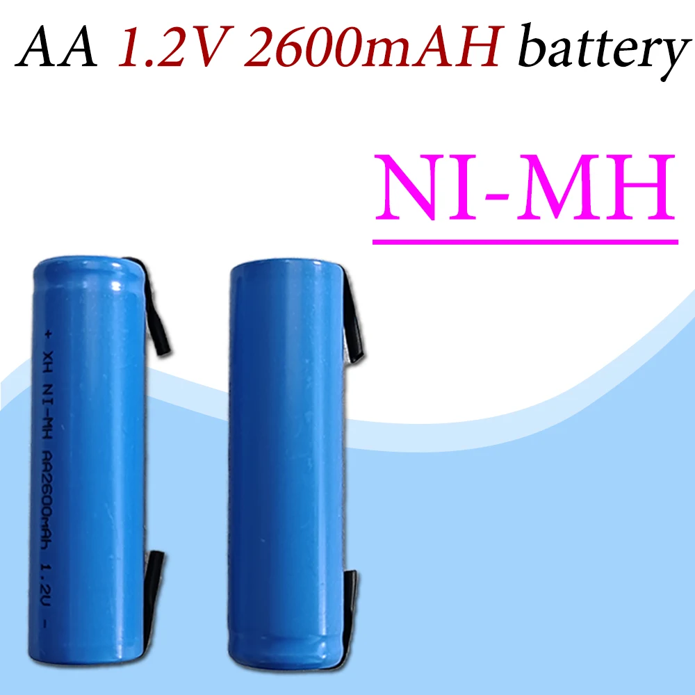 

AA 1.2V 2600mah Rechargeable Battery NiMH Battery with Solder Pins for DIY Electric Razor Toothbrush Toys
