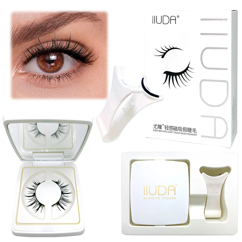 Neues Modell kommt gebogene verbesserte Magnete wieder verwendbare magnetische falsche Wimpern tragbare Make-up-Tool bequem praktisch hohe Qualität