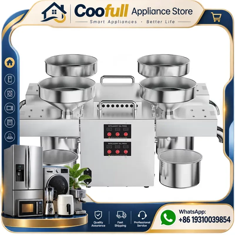 Commercial Stainless Steel Four Head Oil Press Machine B04 B04S With Temperature Control For Export Wholesale