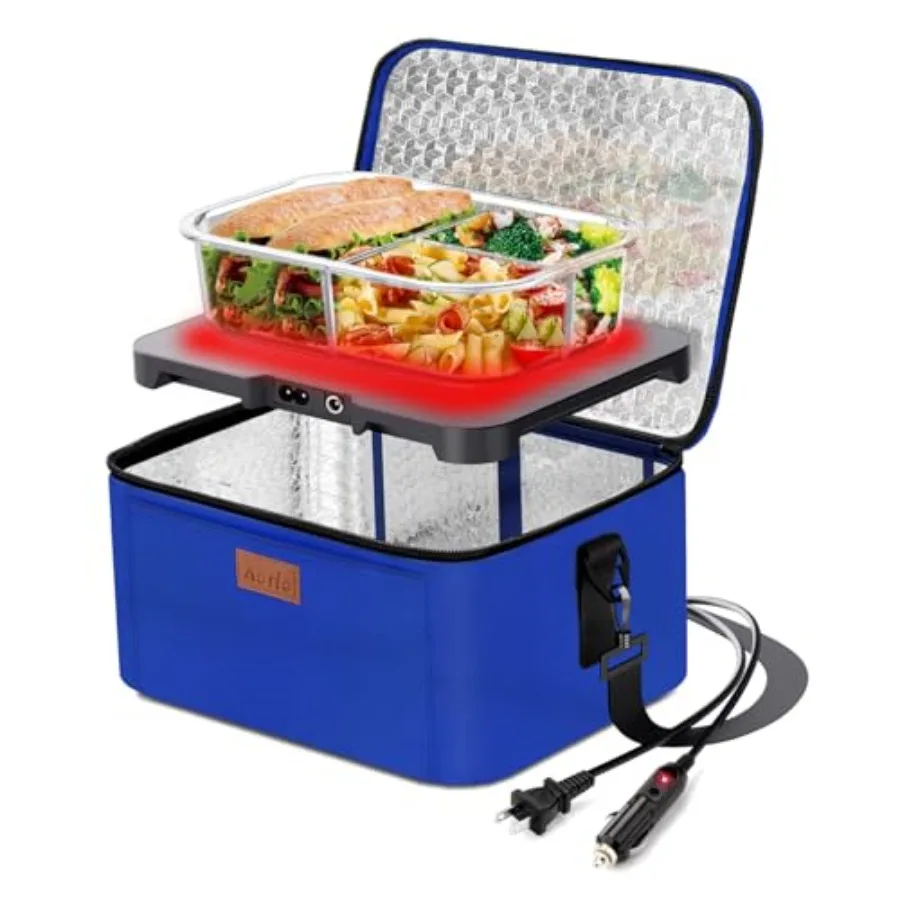 

3-in-1 Portable Food Warmer, Portable Oven Electric Lunch Box Food Heater 12V/24V/110V for Car, Truck Driver, Work, Office, Con