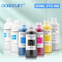 500ml DTG Ink For DX5 DX6 DX7 TX800 I3200 Textile Garment Ink For Epson L1800 1390 R1900 R3000 9600 4800 F2000 F2100 Printer