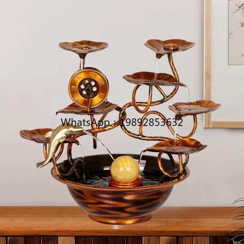 LYY النحاس النقي الثروة جذب تدفق المياه زخرفة عجلة المياه تعميم المياه غرفة المعيشة افتتاح المنزل هووسورمينغ هدية #3
