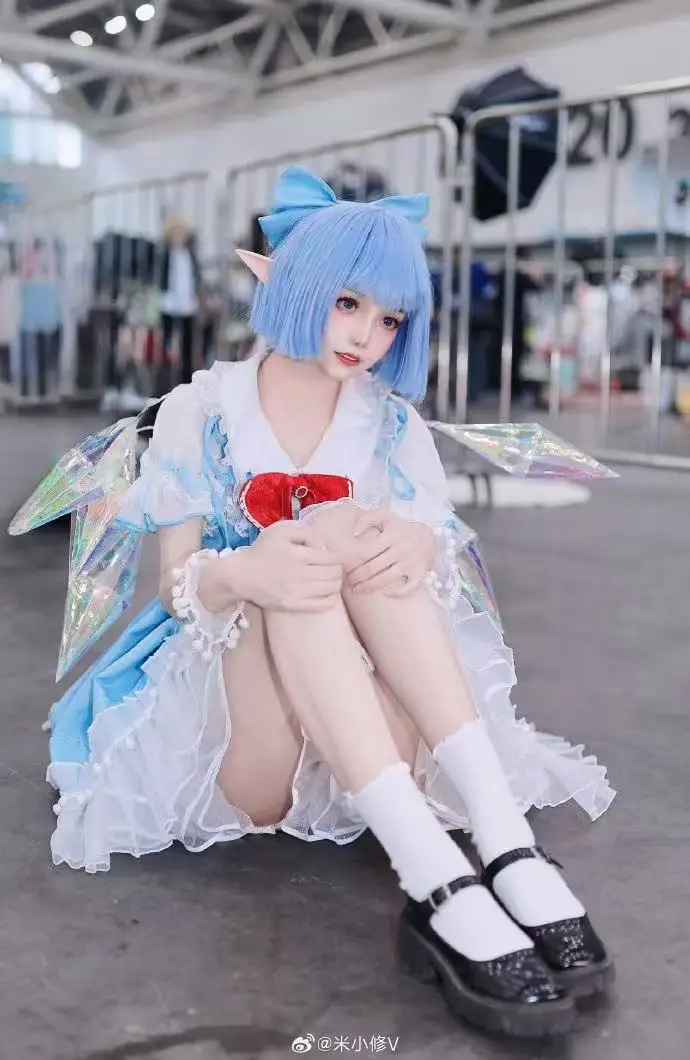 

Cosplay Costume Oriental Project/ Cirno, the Idiot ⑨, Fan-Designed/Secondary-Designed Anime Set for Halloween