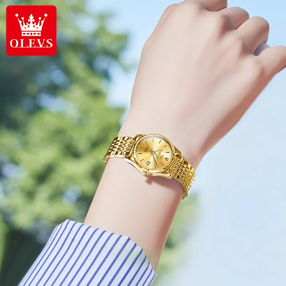 OLEVS 6635 Women Watch Elegant Luxury Stainless steel Strap Original Automatic Mechanical Watch for Ladies TOP Brand