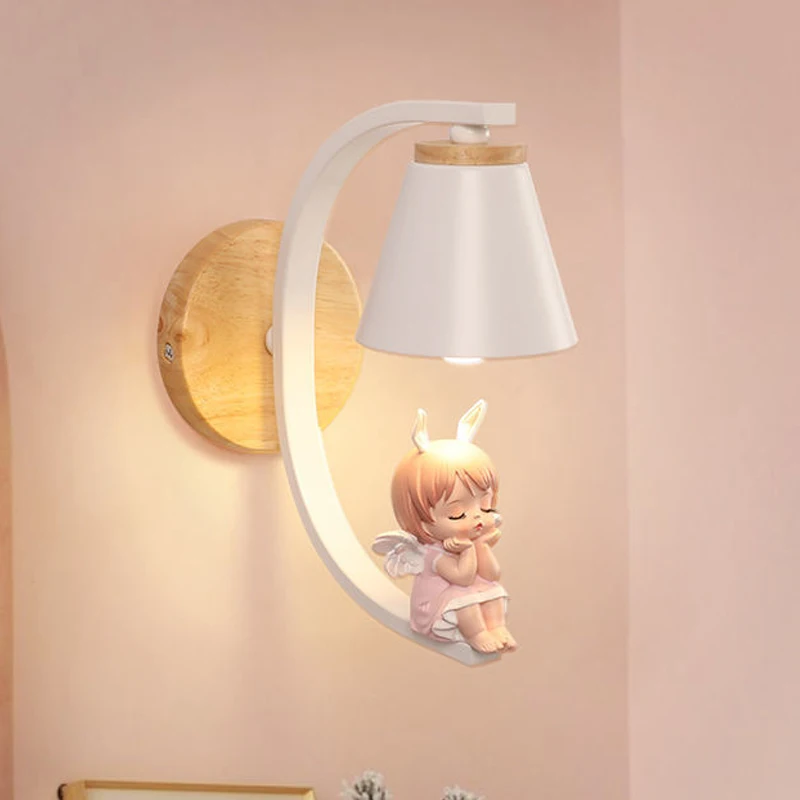 Nordic Wall Lamps Home Decor Wall Sconces for Reading Angel Girl Bedroom Bed Led Mirror Light Fixtures Loft Industrial Luminaria