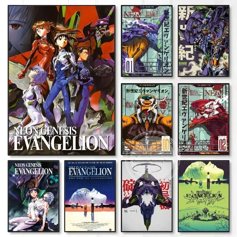 Póster de Anime EVA, lienzo para pared, n-neon g-genesis e- evangelelion para sala de estar, decoración Vintage, regalo impreso de alta calidad