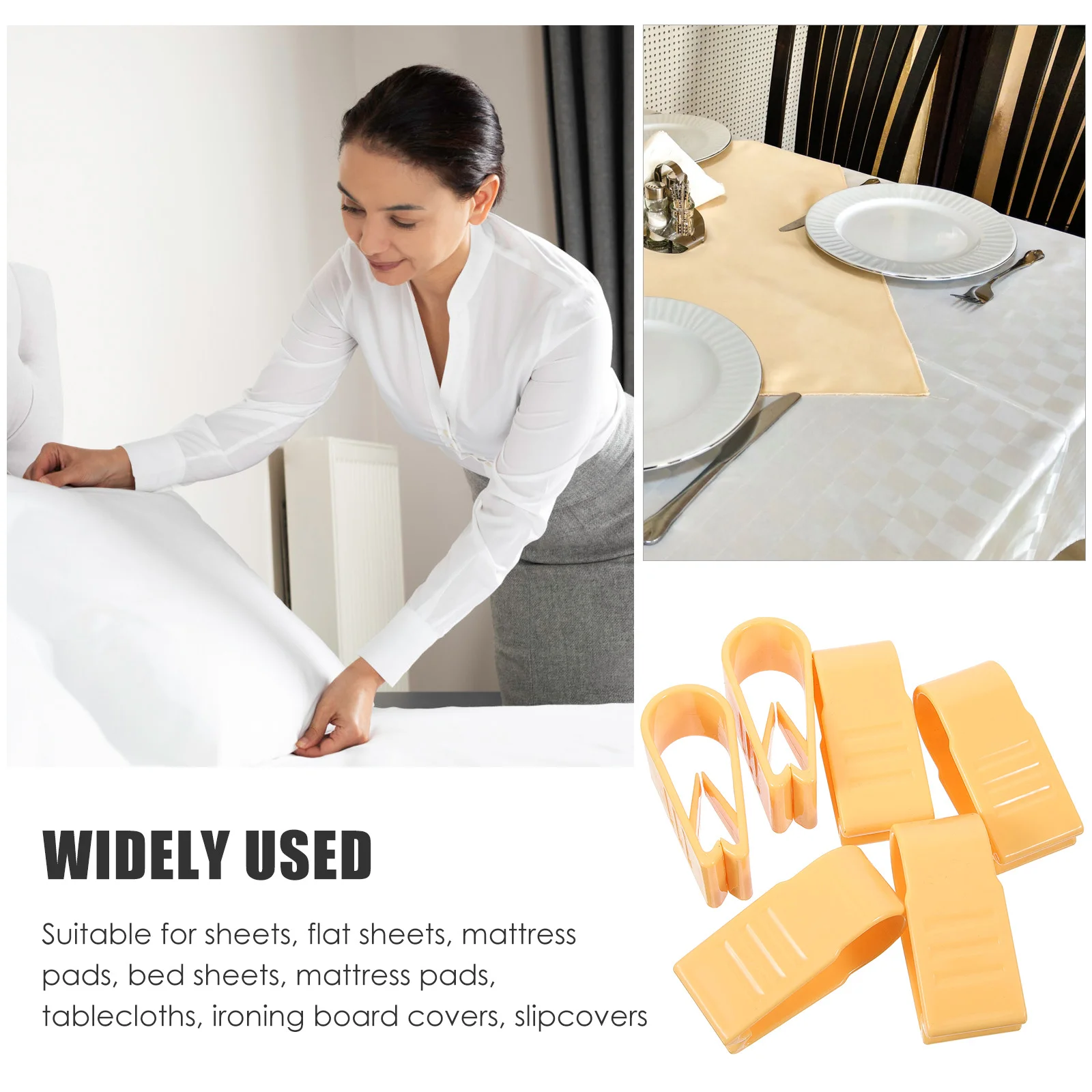 10Pcs Quilt Cover Fixed Clips Anti-Slip Bed Sheet Holder Strong Elasticity Suitable for All Bedding Types Yellow