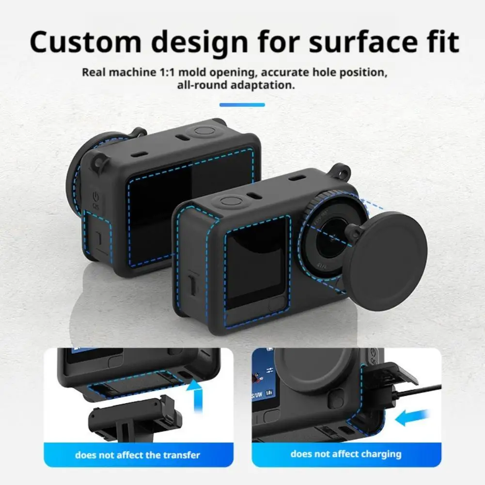 For DJI Action6 Silicone Protective Cover - Soft Shell Body Protection Anti-Drop Wear-Resistant Scratch-Resistant Dustproof Case