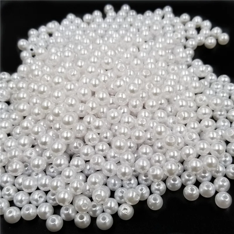 3mm-20mm Imitation Pearl Acrylic Loose Round Beads DIY Crafts For Jewelry Making Jewelry Accessories Material Wholesale