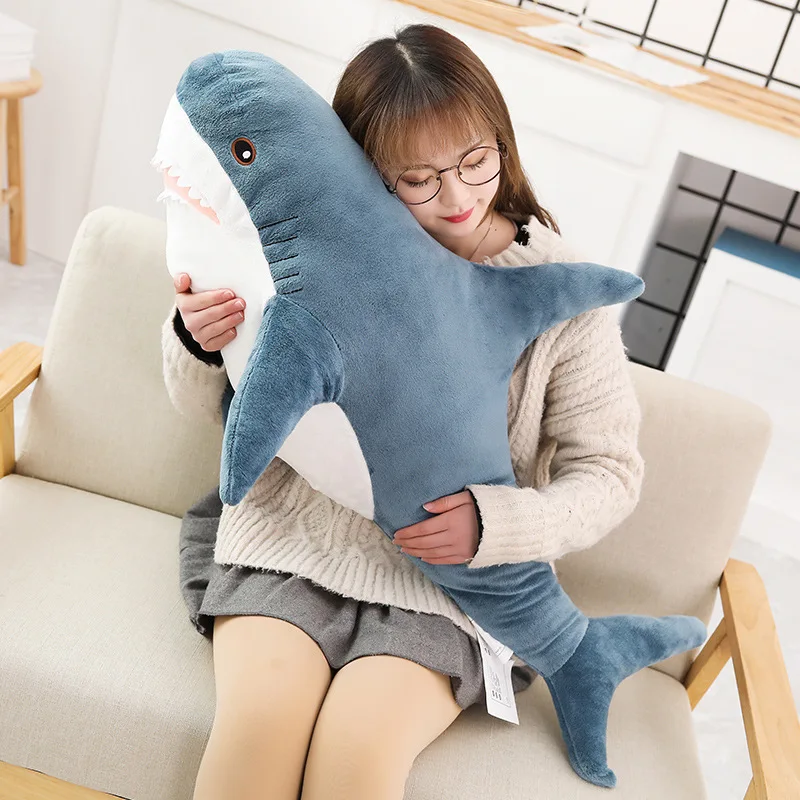 160cm Shark Plush Toy Soft StuffeoSpeelgoed Animal Reading Pillow Cushion Doll Gift Birthday Gifts Doll Children Gift Home Decor