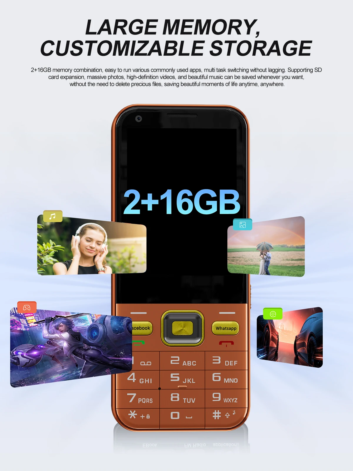 SERVO F6 Ultra 4G LTE Android Phone 2.8" Touch Screen Camera Flashlight Play Store 2GB+16GB 2200mAh Dual SIM Button Smartphone