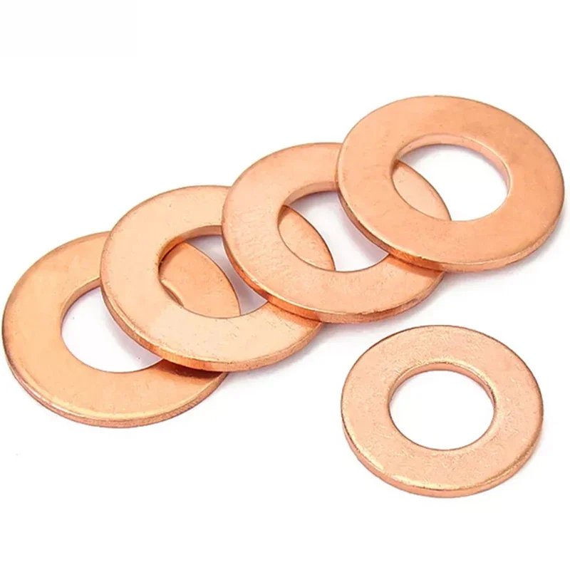 M7 M8 M9 Thick 1MM Solid Brass Copper Flat Washer Plain Brass Gasket Shim Pad Ring Spacer Circular Meson