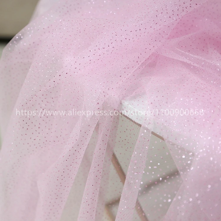 Shiny Powder Tulle Fabric, 10m, 5m, 2m, 12 Colors Tulle Fabric for Wedding Dress, Veil, Background Yarn