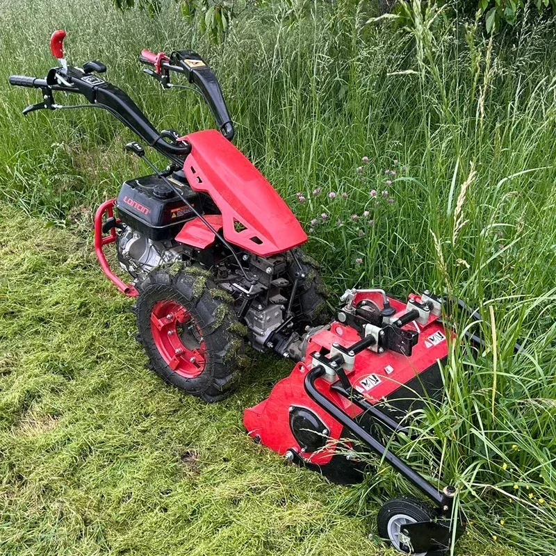-two wheel tractor with flail mower attachment for grass cutting & clearing etc.