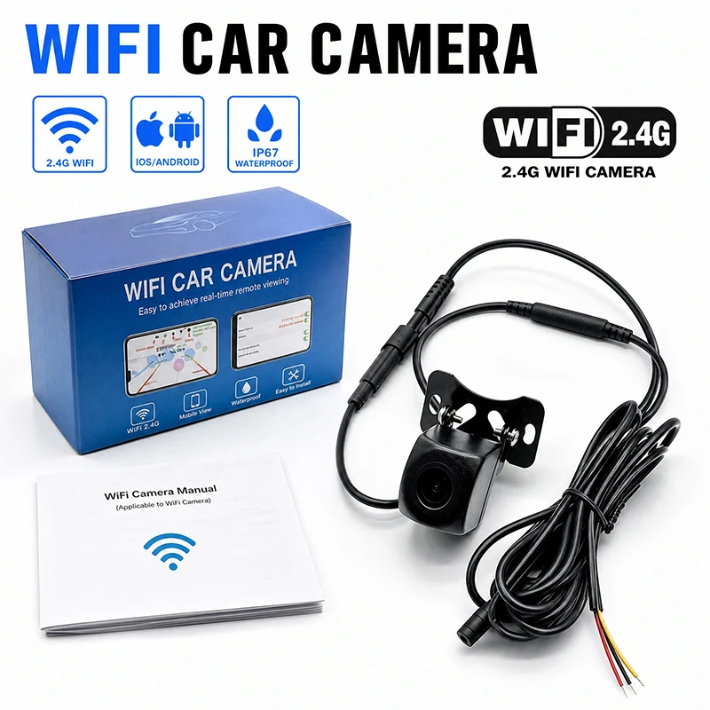 JISUIDA Wifi HD 170 Degree Car Rearview Camera Wireless Waterproof Wifi Backup Camera 12V 24V For Android Ios