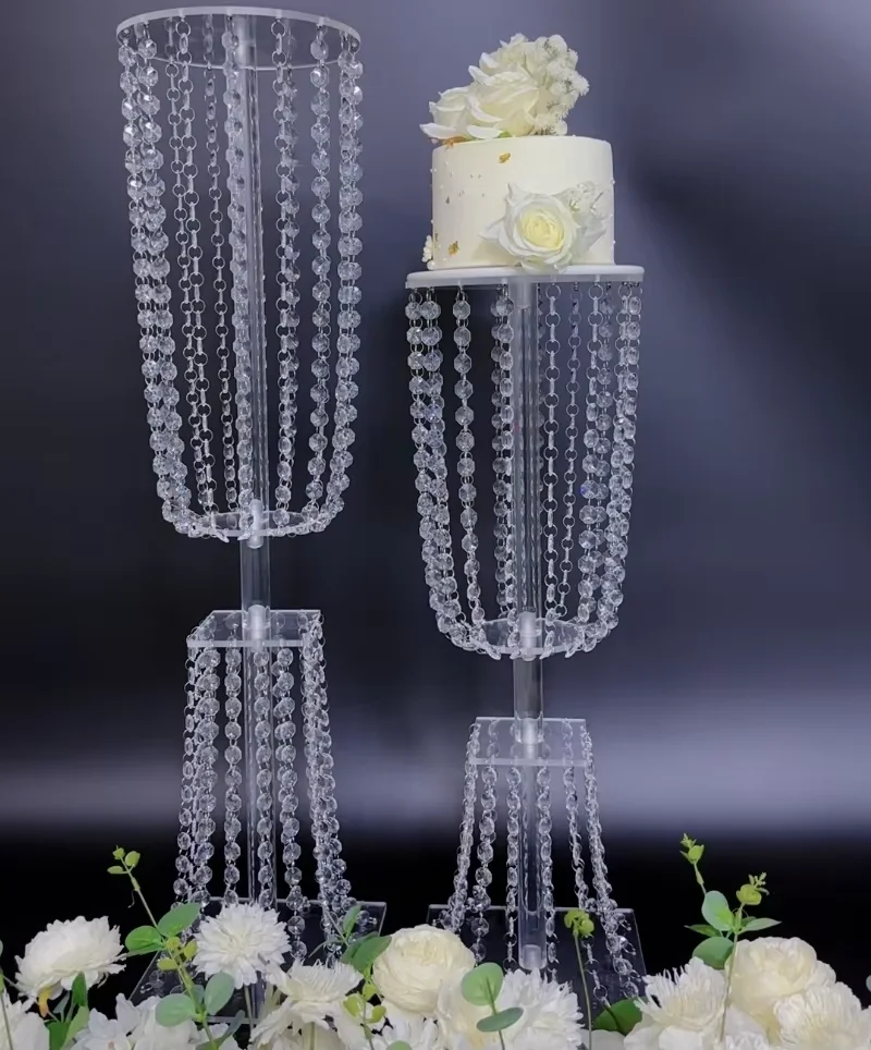 10PCS Wedding Centerpieces Table Decoration Acrylic Crystal Cake Stand Holder Flower Stand Stage Birthday Party Wedding Props